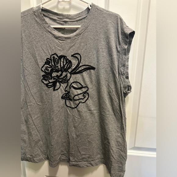 Graphic Relaxed Fit Vintage Cotton Jersey Crew Neck Dolman Tank - Picture 11 of 12